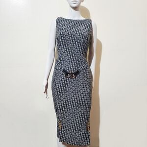 Elegant Patterned Sleeveless Dress